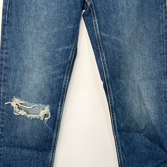 Everlane High Rise 90s Cheeky Straight Leg Denim Jeans Blue Size 25 Distressed - Picture 3 of 11